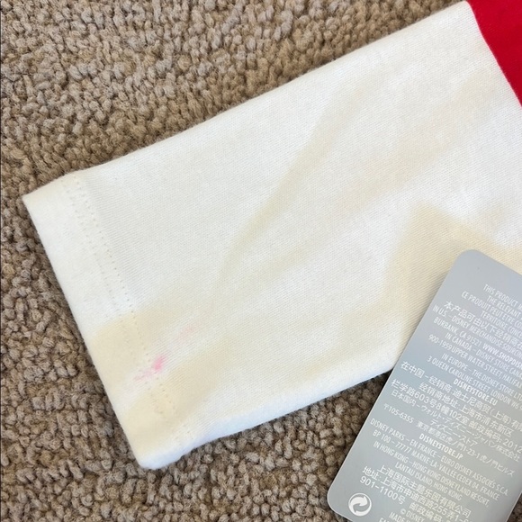 White Long Sleeve Baby Onesie with Red and Blue Accents - Picture 5 of 5